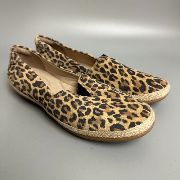 Clarks Collection Espadrille Slip-On Danelly Sky Leopard Suede 6.5M‎ NEW - Picture 1 of 8